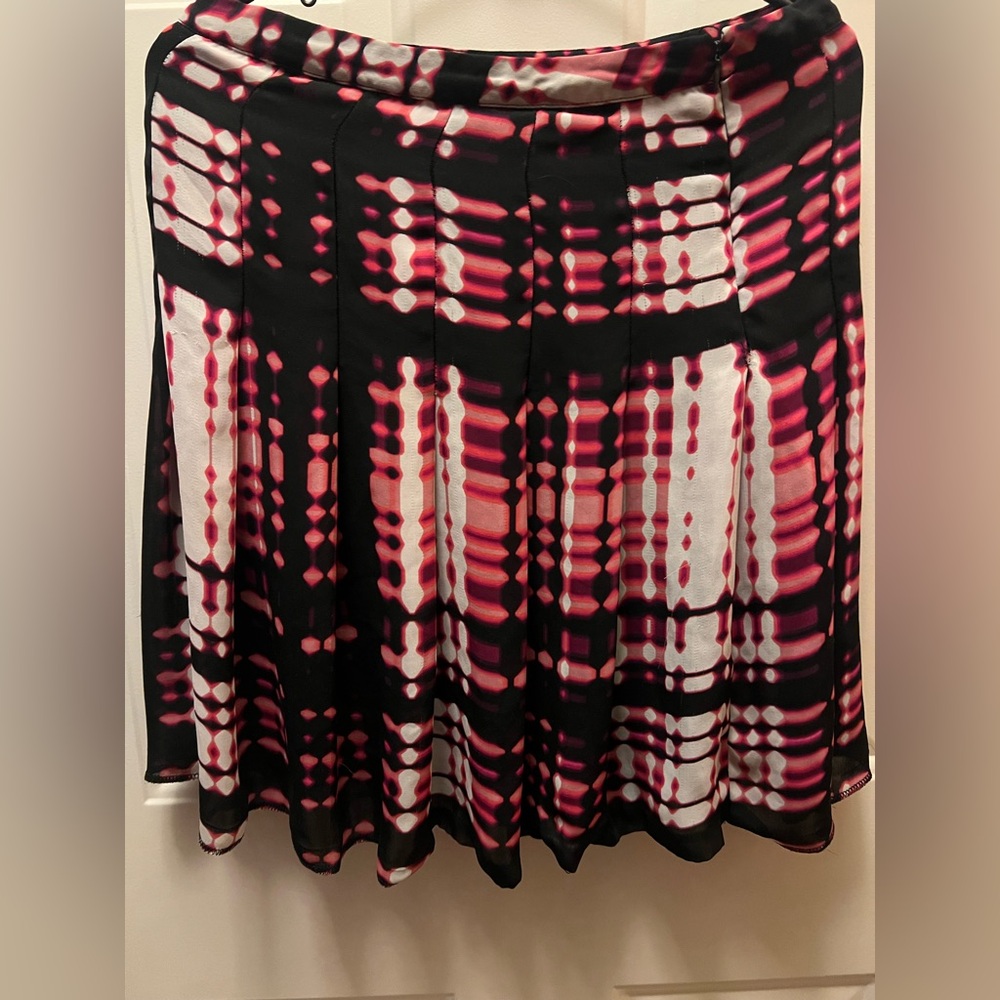 Worthington Black and Pink A-Line Skirt